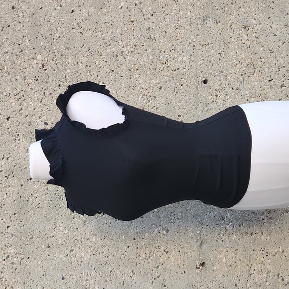 Unique Vintage Black ruffle top - Picture 5 of 16